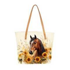 Horse Sunflowers Small Tote