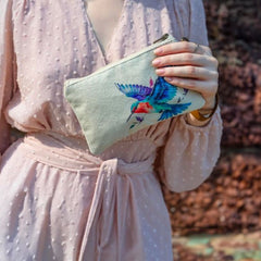 Ruby Hummingbird Wristlet