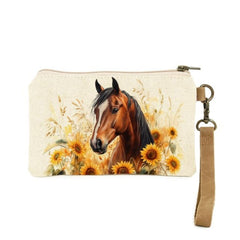 Horse Sunflowers Wristlet