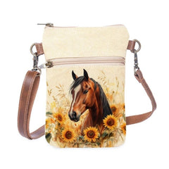 Horse Sunflowers Cellphone Sling