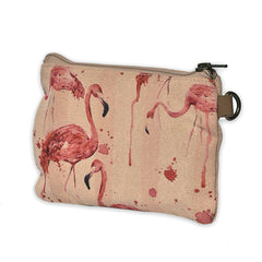 Flamingo pattern Wristlet