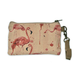 Flamingo pattern Wristlet