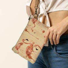 Flamingo pattern Wristlet