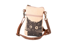 Cat Monochrome Cellphone Sling