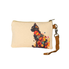 Floral Feline Wristlet