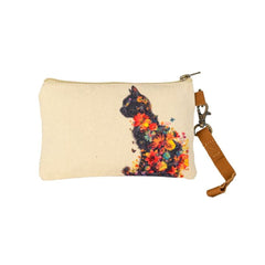 Floral Feline Wristlet