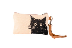 Cat Monochrome Wristlet
